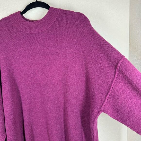Free People Peaches Tunic Top Plum Purple Oversized Sweater Women’s Small - Picture 2 of 7